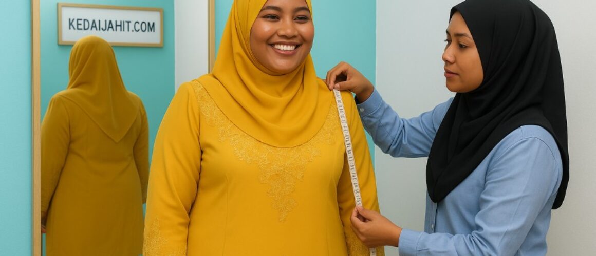 proses fitting baju di kedai jahit Ampang Pandan Indah